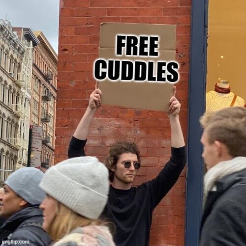 free cuddles meme