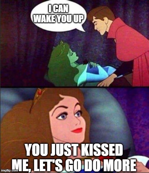 kiss and wake up meme