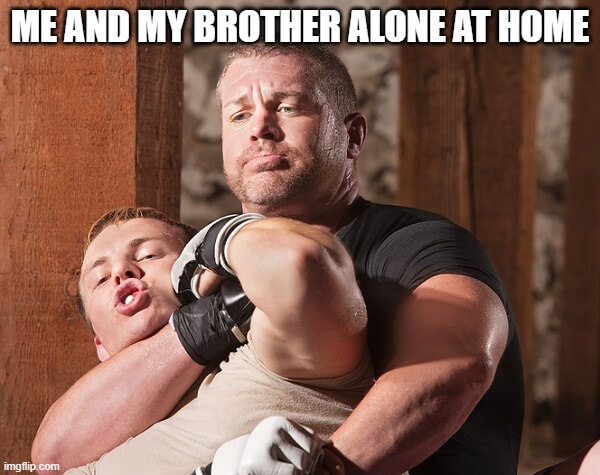 me and my brother choking meme