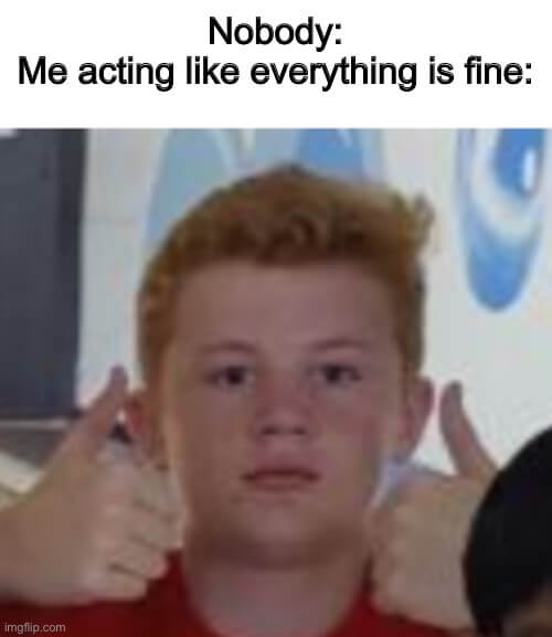 acting like everything is fine meme