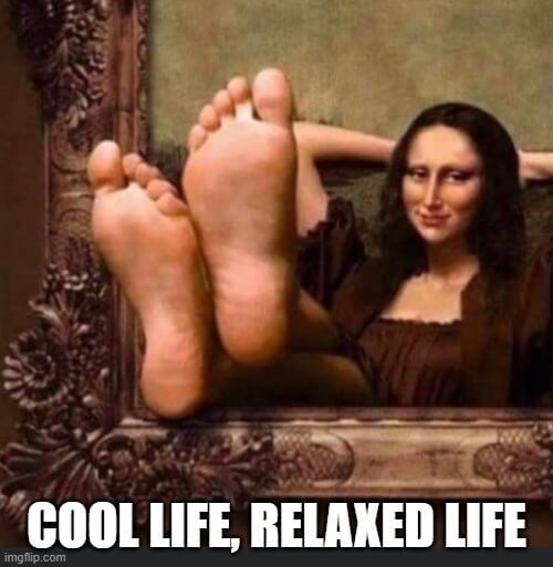 cool life relaxed life meme