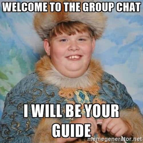 group chat welcome meme