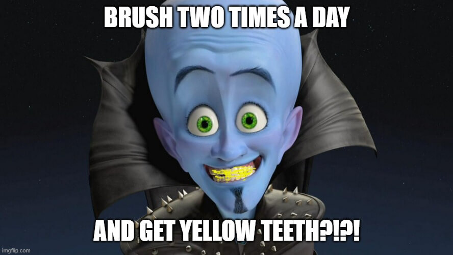 yellow teeth megamind meme