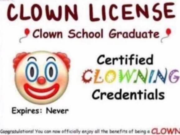 clown license