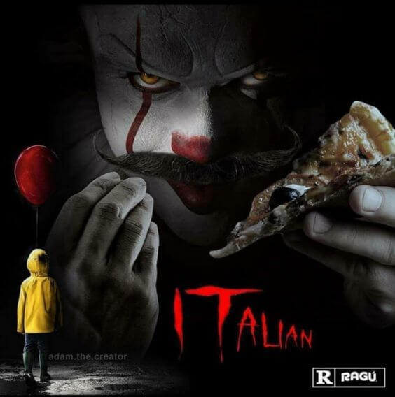 funny italian pizza clown meme