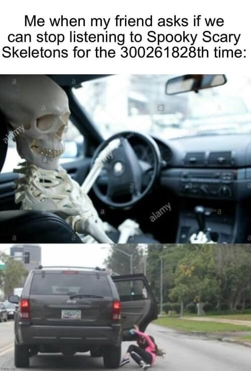 spooky scary skeleton meme