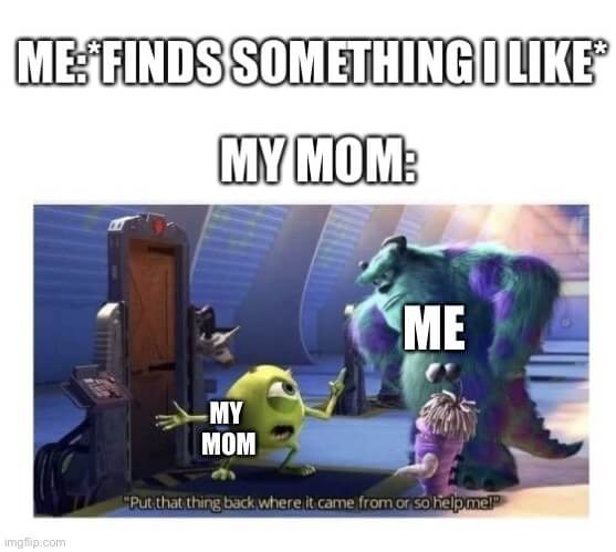 finding something with mom is like meme
