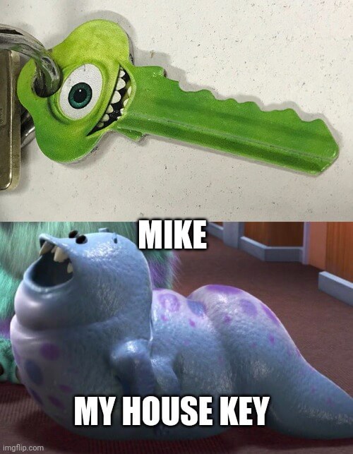 house key of mike wazowski meme