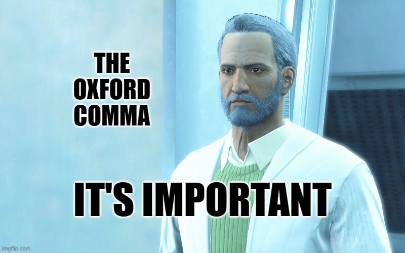 it's important oxford comma meme