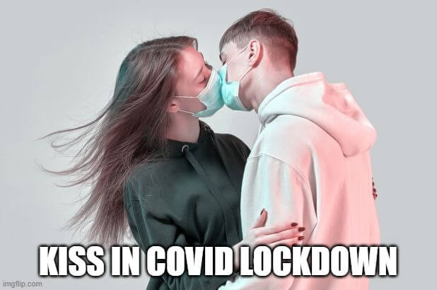 kiss in covid meme
