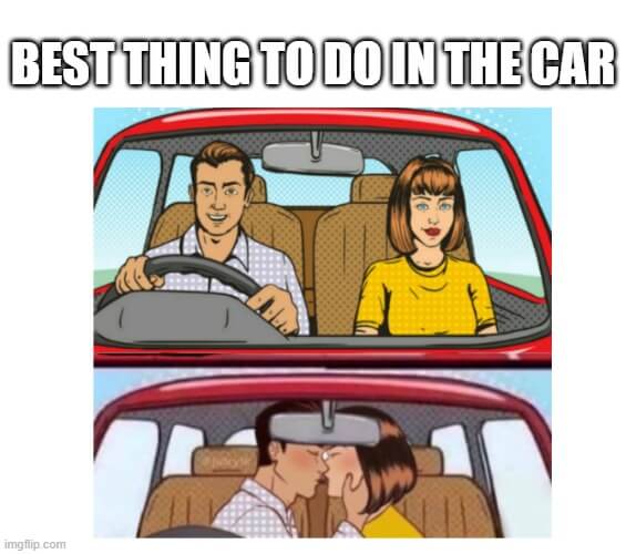kiss in the car meme