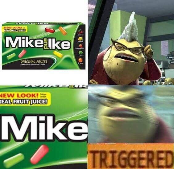 mike monster triggered meme