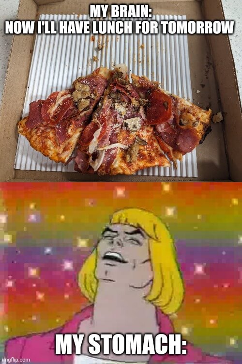 my stomach for pizza meme