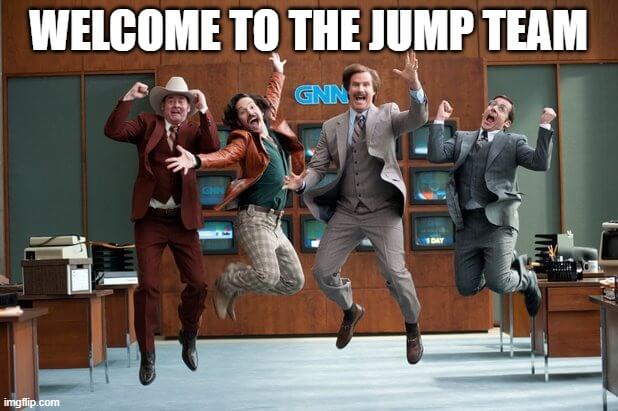 welcome to the jump team meme