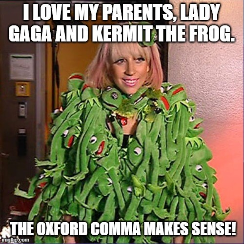 when oxford comma makes sense meme